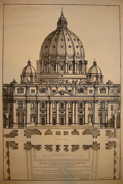 Prospetto della Basilica Vaticana, architettura di Carlo Maderno