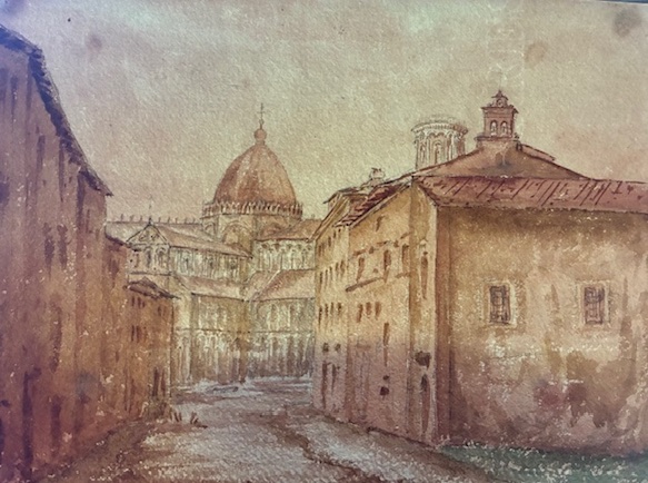 Scorcio con vista del Battistero. Pisa