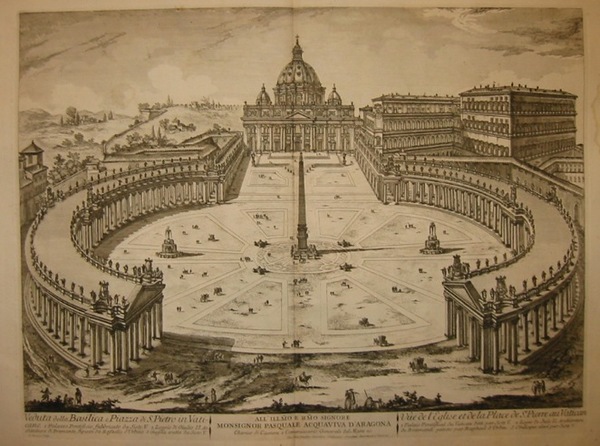 Veduta della Basilica e Piazza di S.Pietro in Vaticano.