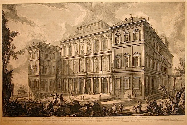 Veduta sul Monte Quirinale del Palazzo dell’Eccellentissima Casa Barberini, Architettura …