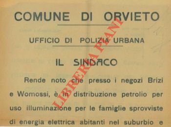 Distribuzione di petrolio per uso illuminazione per le famiglie sprovviste …