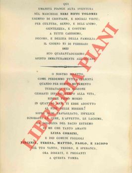 Neri Biffi Tolomei, Marchese.