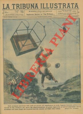 Operaio sale su un carrello di una telefrica per merci …