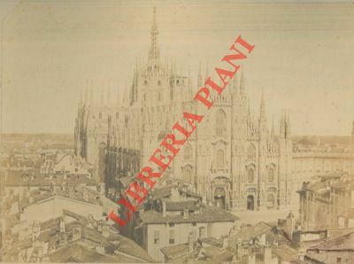 Milano, Duomo senza piazza antistante e con casupole tutto attorno.