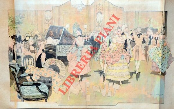 Fanciulle e cavalieri in costume settecentesco ballano al suono di …