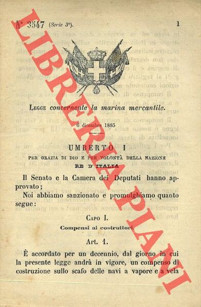 Legge concernente la marina mercantile.