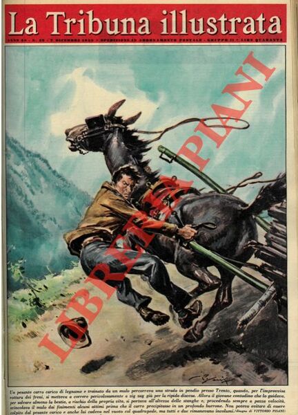 Un pesante carro carico di legname e trainato da un …