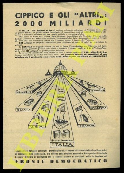 L'alta gerarchia vaticana appendice del capitalismo (Dalla relazione di Palmiro …
