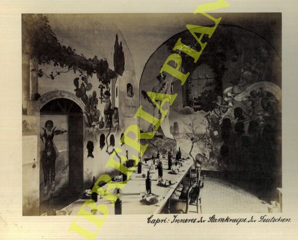 Capri. Inneres der Stammkneipe der Deutschen.