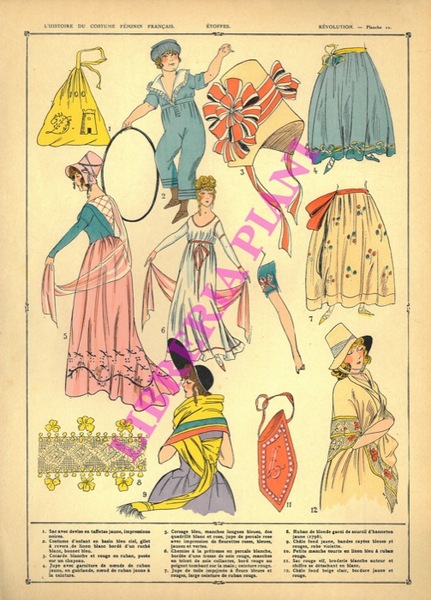 Jupes (Louis XIV) - Etoffes (Révolution) -