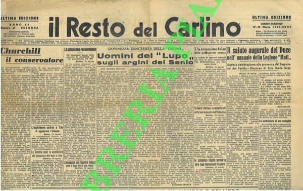 Ultimo mese precedente la Liberazione di Bologna (21 aprile 1945).
