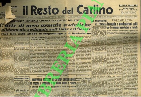 L'avversario bloccato in strenui combattimenti fra Argenta e Medicina e …