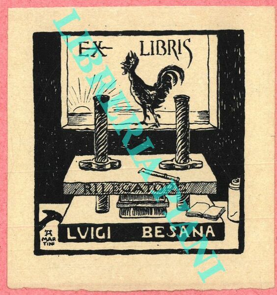 Un foglietto tipografico, per Luigi Besana, rilegatore, cm. 10 x …