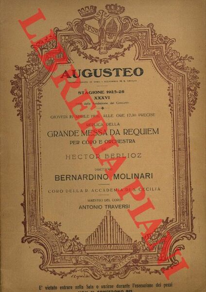 R. Accademia di Santa Cecilia Stagione 1925-26 a 1935-36
