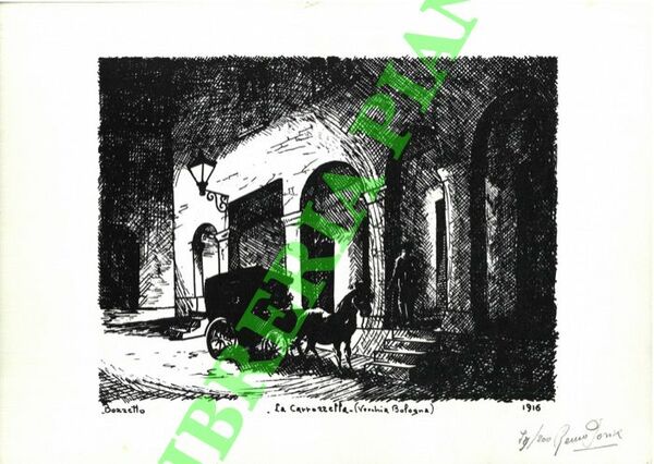 Bozzetto. La carrozzella (Vecchia Bologna)