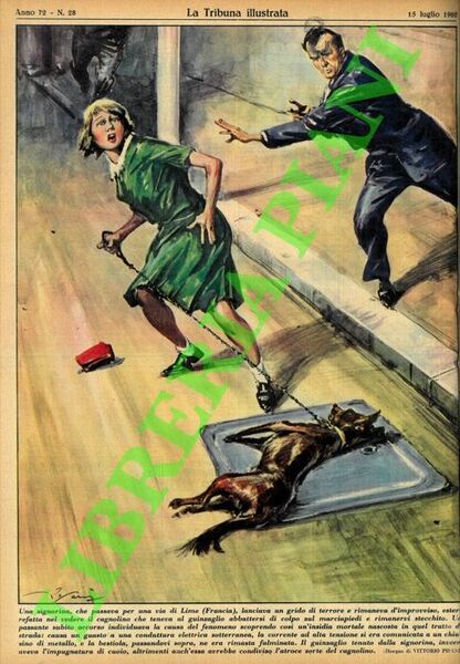 Una signorina, che passava per una via di Lime (Francia), …
