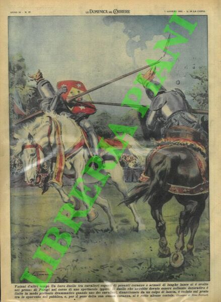 Cavaliere ferito durante un duello tra cavalieri coperti di pesanti …