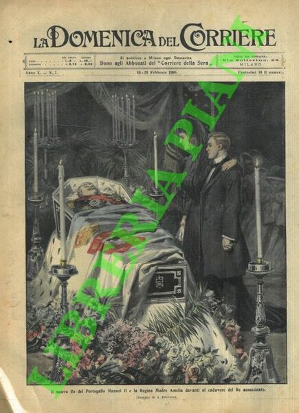 Il Re del Portogallo Manuel II e sua madre vegliano …