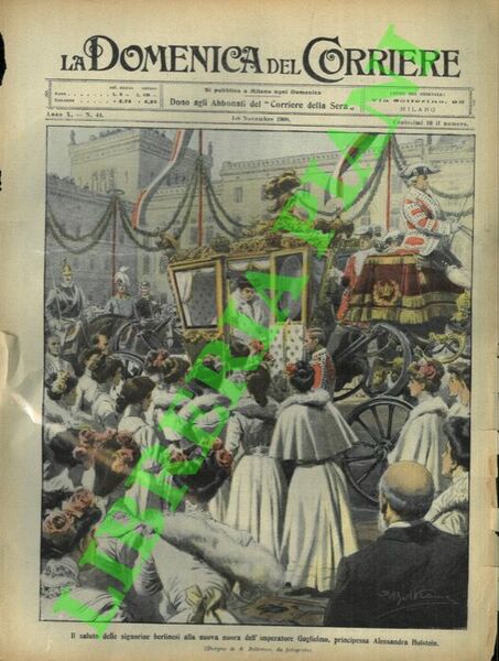 Saluto delle signorine berlinesi alla nuova nuora dell'imperatore Guglielmo.