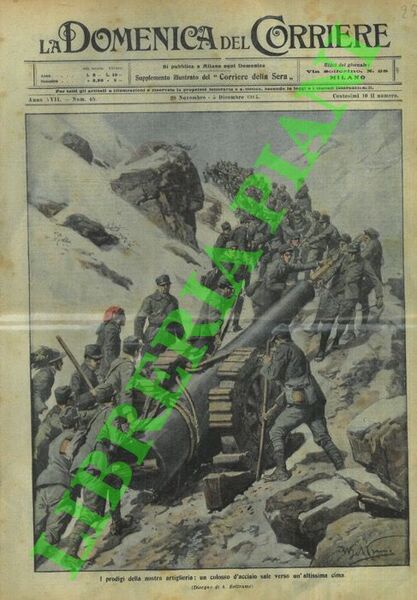 I prodigi della nostra artiglieria : un colosso d'acciaio sale …