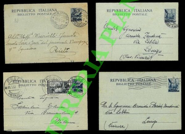 Repubblica italiana. Biglietto postale.