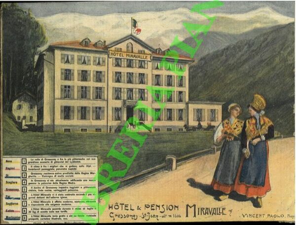 Hotel & Pension Miravalle. Gressoney St. Jean. Alt. 1606 mt.