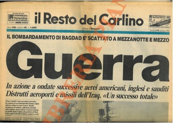 Guerra. Il bombardamento di Bagdad è scattato a mezzanotte e …