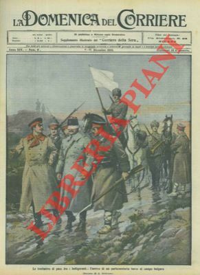 Trattative di pace: il parlamentario turco, bendato, al campo bulgaro.