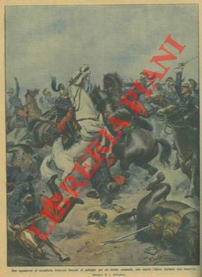 Due squadroni di cavalleria francese lanciati al galoppo, per un …