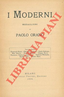 I Moderni Medaglioni. Volume Primo. Emanuele Kant. Giacomo Leopardi. Carlo …