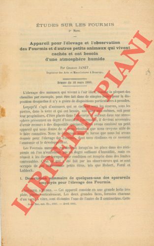 Appareil pour l'élevage et l'observation des fourmis et d'autres petits …