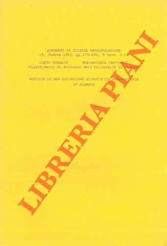 Notizie su una escursione scientifica preparatoria in Albania.