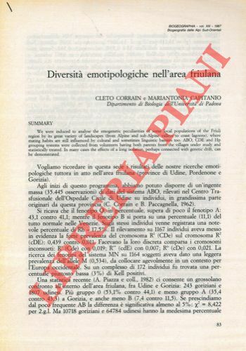 Diversità emotipologiche nell'area friulana.