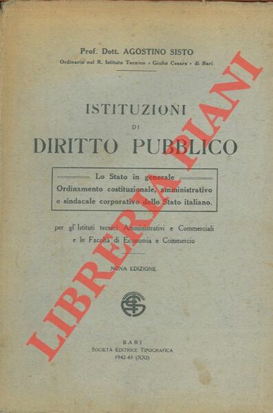 Istituzioni di Diritto Pubblico.