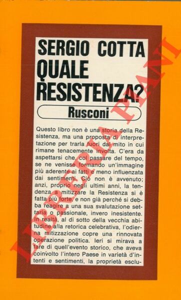 Quale Resistenza ? Aspetti e problemi della guerra di liberazione …