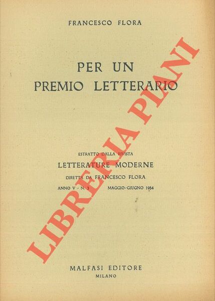 Per un premio letterario.