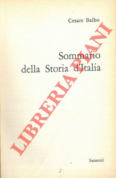 Sommario della Storia d'Italia.