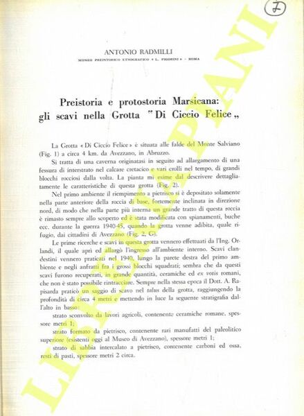 Preistoria e protostoria Marsicana: gli scavi nella Grotta “Di Ciccio …