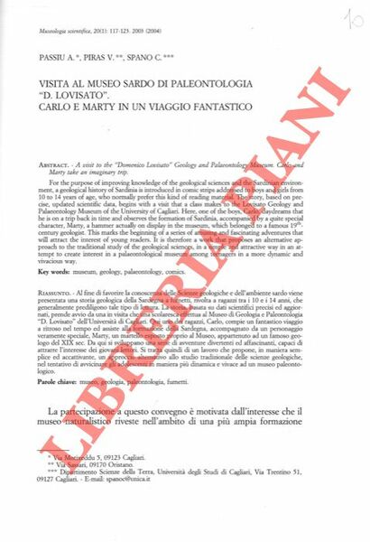 Visita al Museo Sardo di Paleontologia “D.Lovisato” . Carlo e …