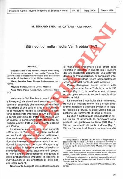 Siti neolitici nella media Val Trebbia (PC) .