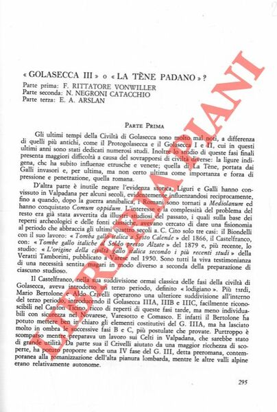 “Golasecca III” o “La Tène Padano” ? .