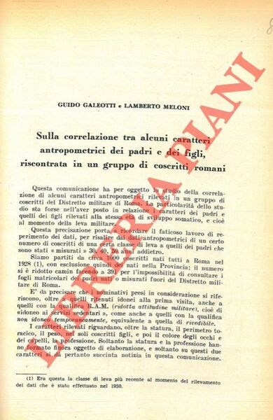 Sulla correlazione di alcuni caratteri antropometrici dei padri e dei …