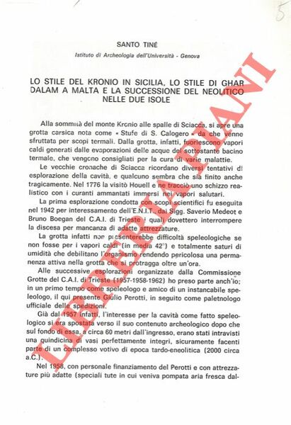 Lo stile del Kronio in Sicilia, lo stile di Ghar …