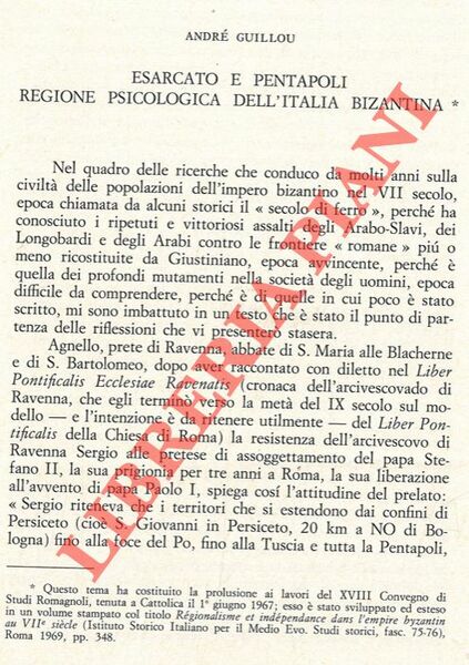 La corografia dell'Esarcato nel De bello Gothico di Procopio.