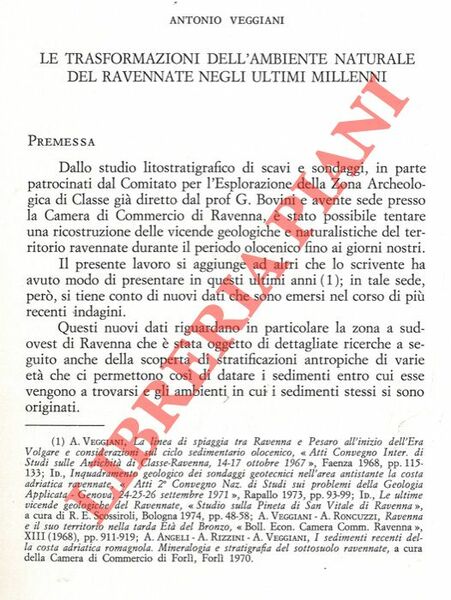 Le trasformazioni dell'ambiente naturale del Ravennate negli ultimi millenni.