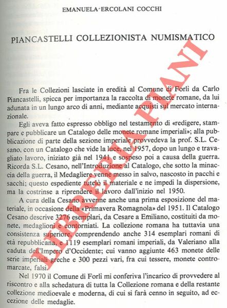 Piancastelli collezionista e numismatico.