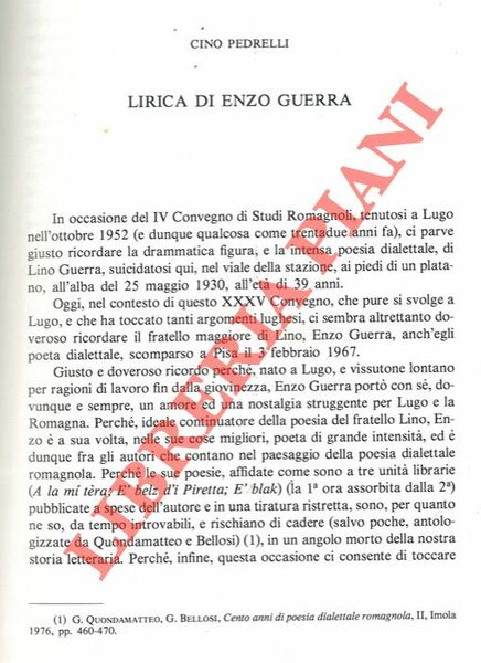 Lirica di Enzo Guerra.