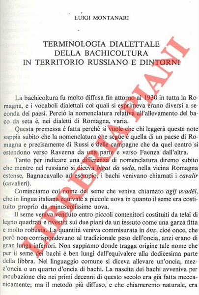 Terminologia dialettale della bachicoltura in territorio russiano e dintorni.