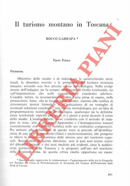 Il turismo montano in Toscana.