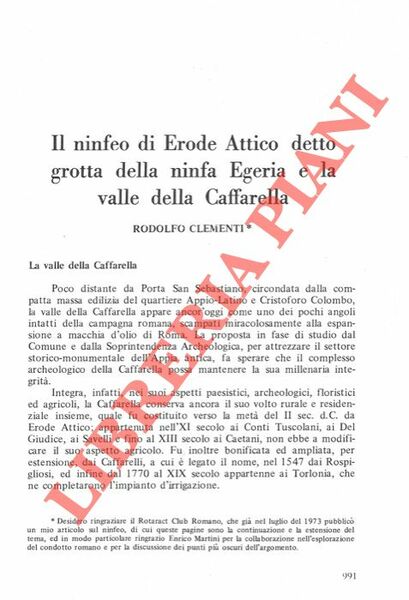 Il ninfeo di Erode Attico detto Grotta della Ninfa Egeria …